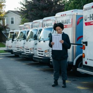 Graphic displaying the dimensions of various U-Haul truck sizes